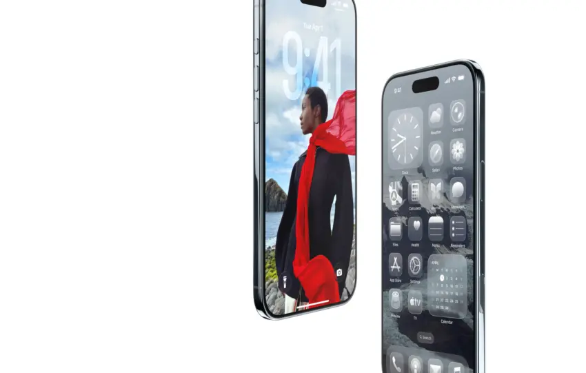 Οθόνη iPhone με το νέο Liquid Glass design στο iOS 26