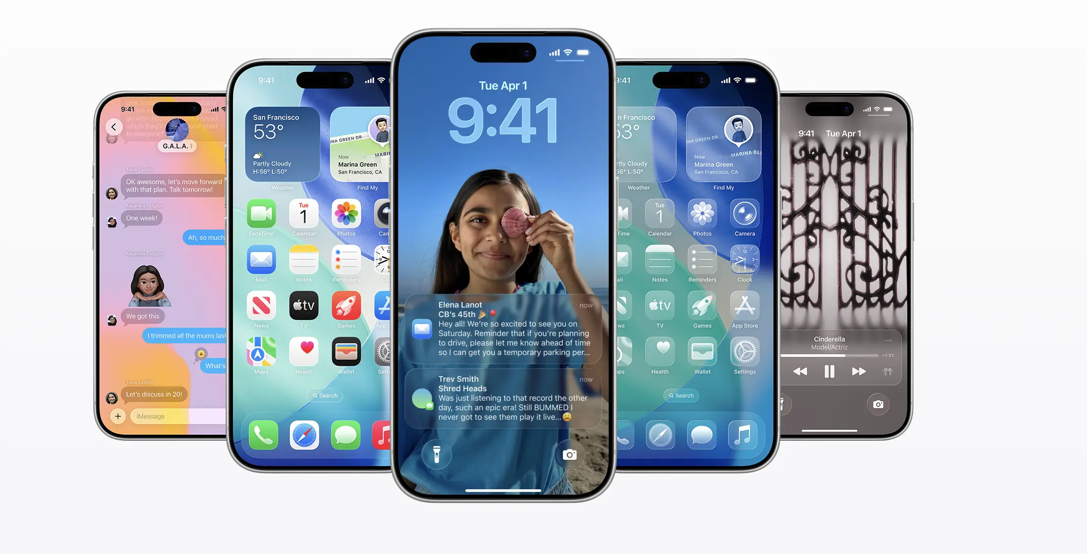 Οθόνη κλειδώματος iOS 26 με dark mode wallpaper και minimal widgets ώρας και καιρού