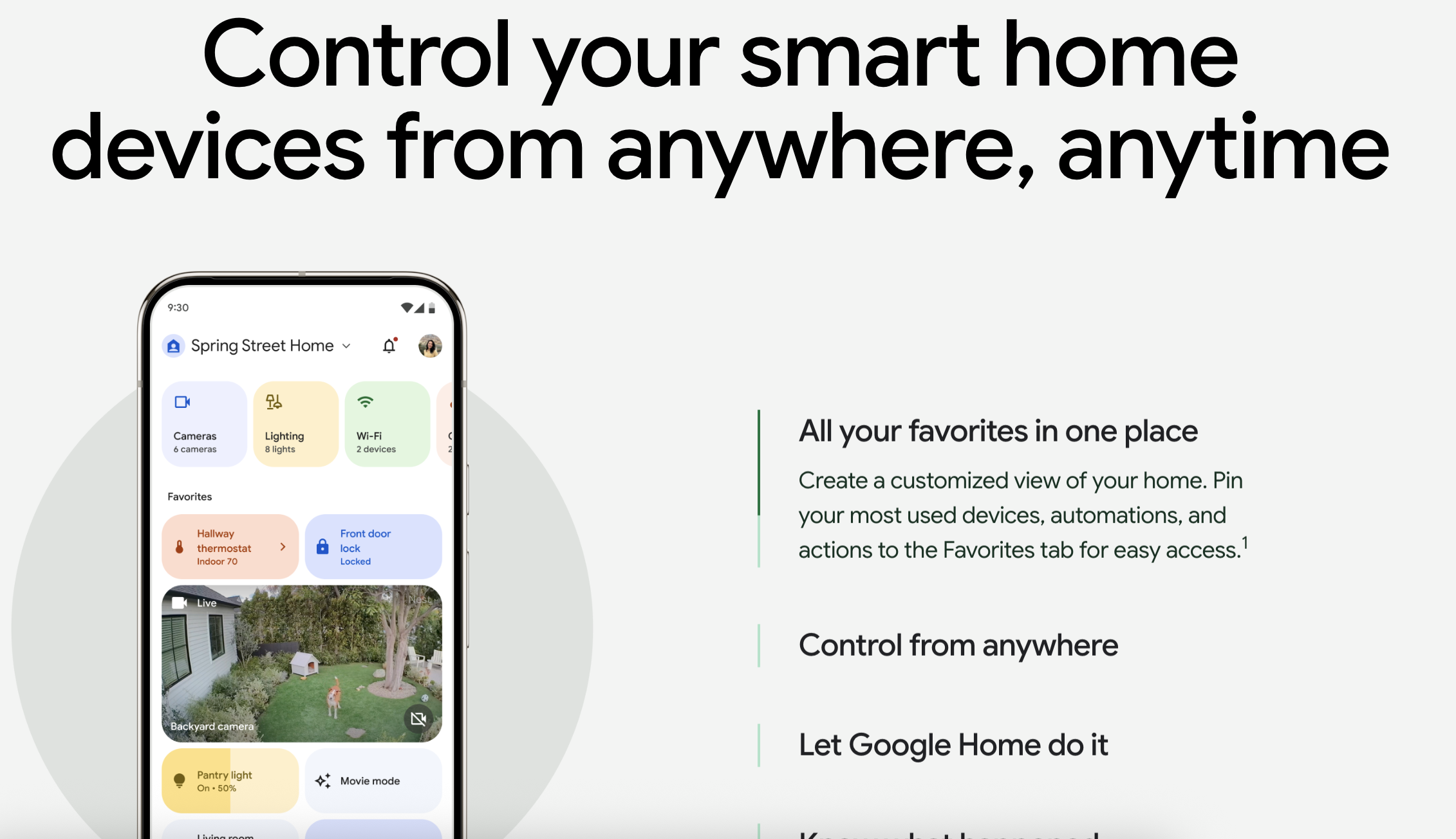 Οθόνη εφαρμογής Google Home όπου φαίνονται ειδοποιήσεις καμερας με προεπισκοπήσεις thumbnails