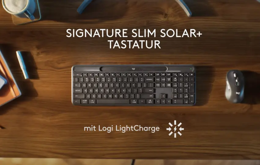Logitech K980 Solar+ πληκτρολόγιο με ενσωματωμένο φωτοβολταϊκό panel στο πάνω μέρος