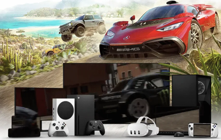 Γραφικό με λογότυπο Xbox Cloud και εικονίδιο cloud πάνω από κονσόλα Xbox
