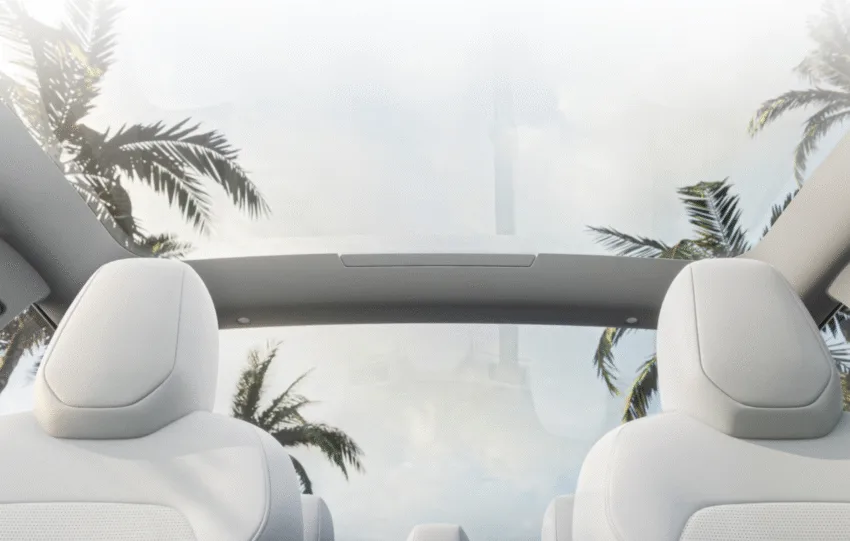 Οδηγός Tesla παρακολουθεί οθόνη με ειδοποίηση λήψης νέας ενημέρωσης λογισμικού