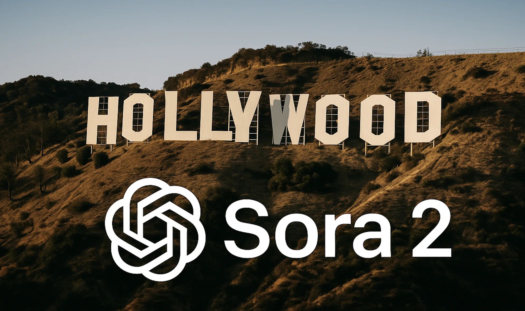 Hollywood hill που εμφανίζει το Sora app