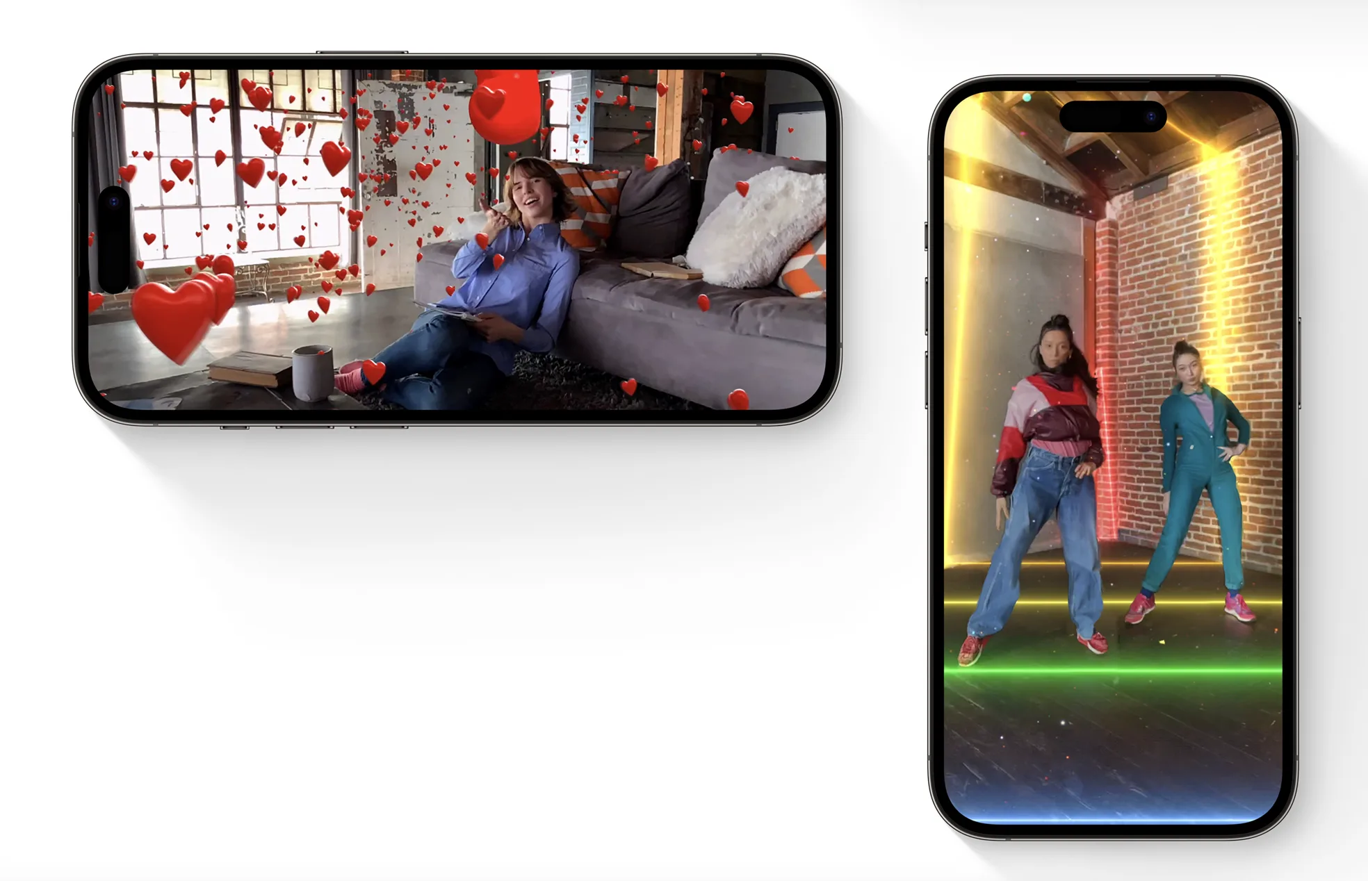 Οθόνη iPhone με την εφαρμογή Clips ανοιχτή