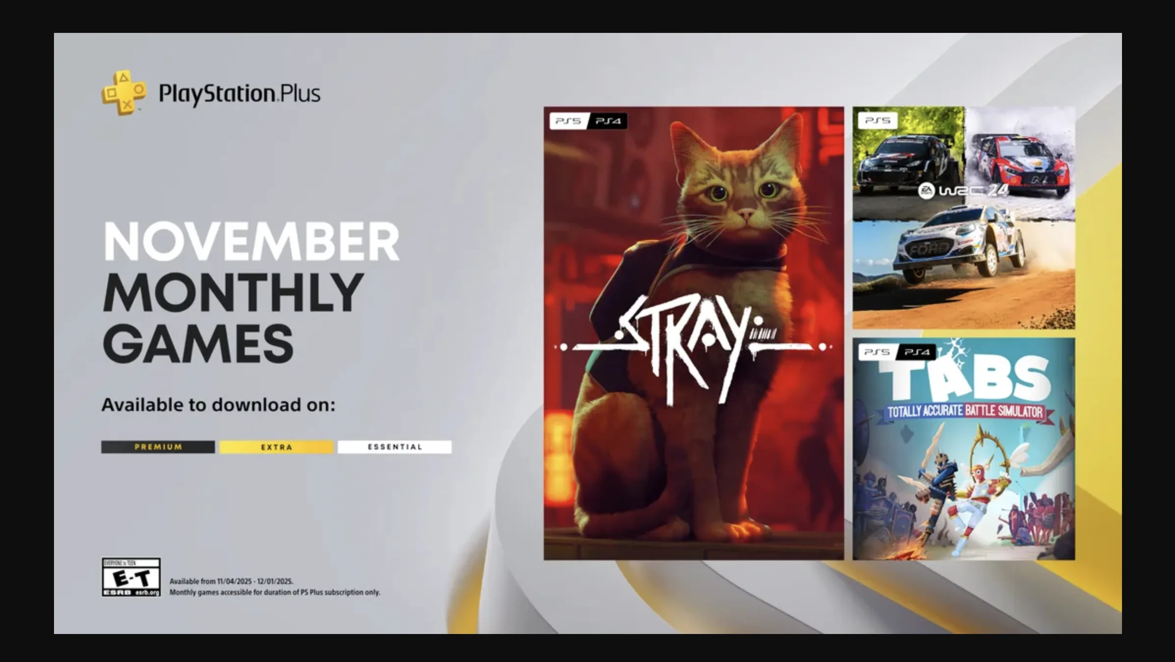 PlayStation Plus - Η τριάδα του Νοεμβρίου με Stray, WRC 24 και TABS