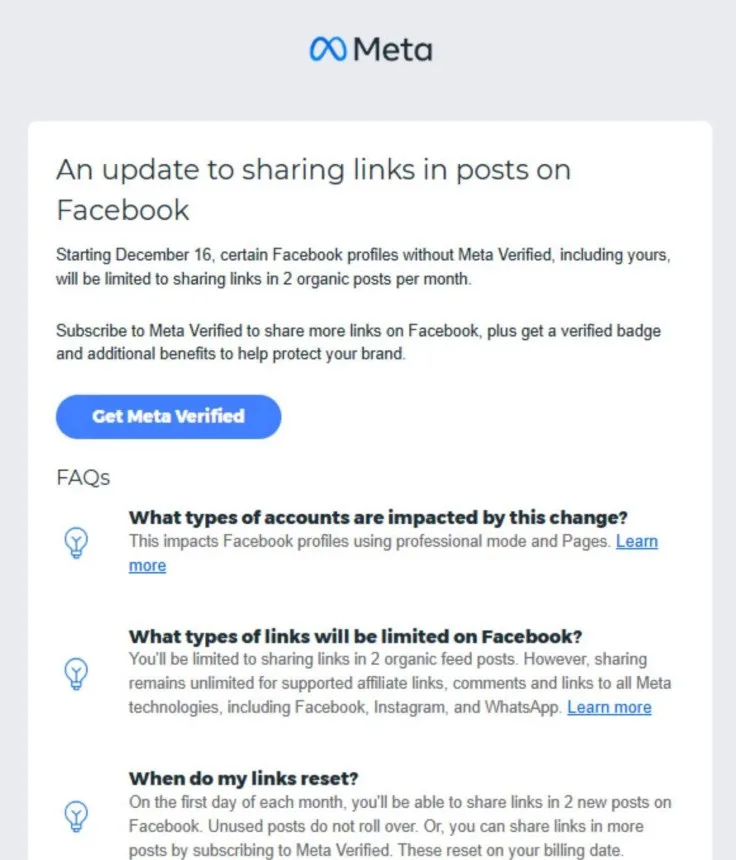 Οι αλλαγές στο Facebook που επηρεάζουν δημιουργούς και επαγγελματίες