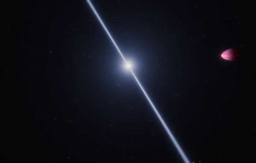 εξωπλανήτη PSR J2322-2650b σε σχήμα λεμονιού, με χρωματισμούς και λεπτομέρειες ατμόσφαιρας, όπως φαίνεται καλλιτεχνικά στο διάστημα.