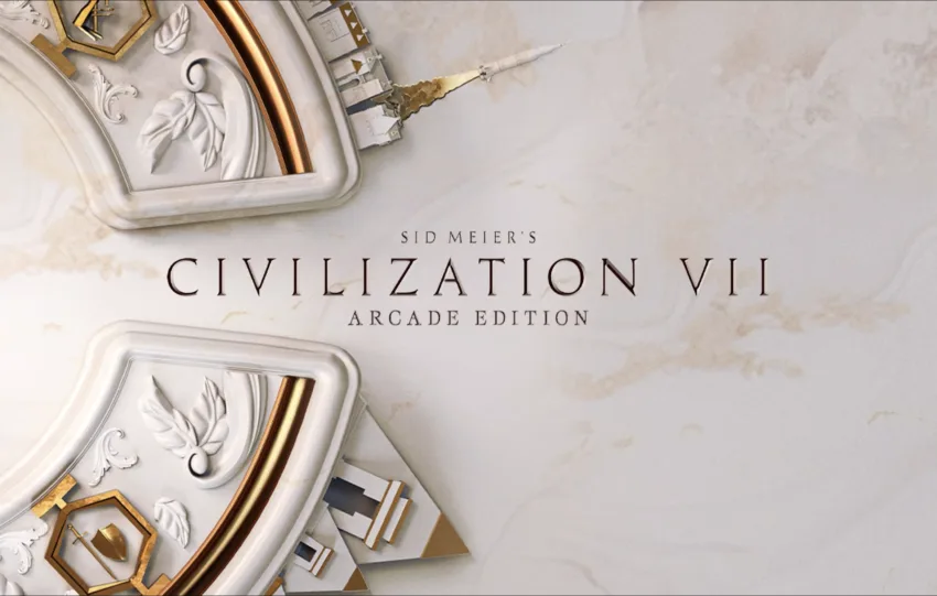 Οθόνη iPad που προβάλλει gameplay του Civilization VII Arcade Edition με χάρτη