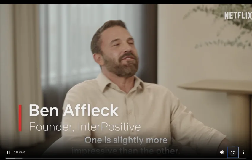 Η Netflix εξαγοράζει την InterPositive του Ben Affleck έναντι 600 εκατ. δολαρίων