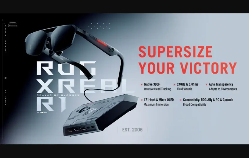 Η Asus και η Xreal παρουσιάζουν τα εντυπωσιακά ROG Xreal R1 με οθόνη 171 ιντσών