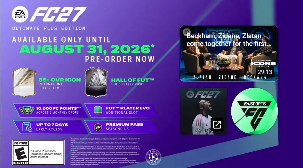 Μόλις κυκλοφόρησε το trailer του EA FC 27 : Δείτε όλα όσα φέρνει η νέα ποδοσφαιρική σεζόν 14 Μόλις κυκλοφόρησε το trailer του EA FC 27 : Δείτε όλα όσα φέρνει η νέα ποδοσφαιρική σεζόν