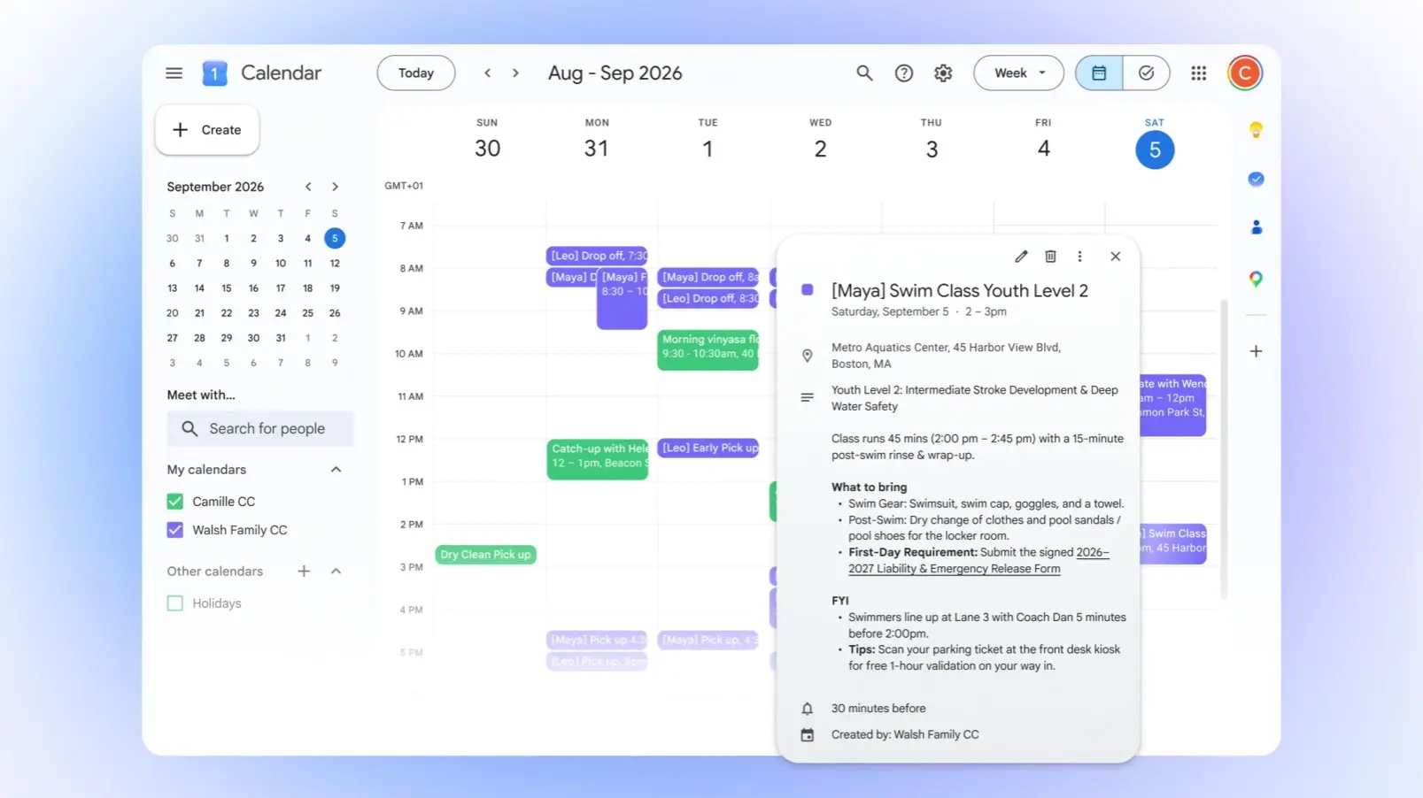 Η Google οργανώνει προγράμματα, emails και υποχρεώσεις μιας οικογένειας
