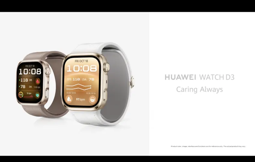 Το Huawei Watch D3 ενσωματώνει μηχανικό αερόσακο στο λουράκι