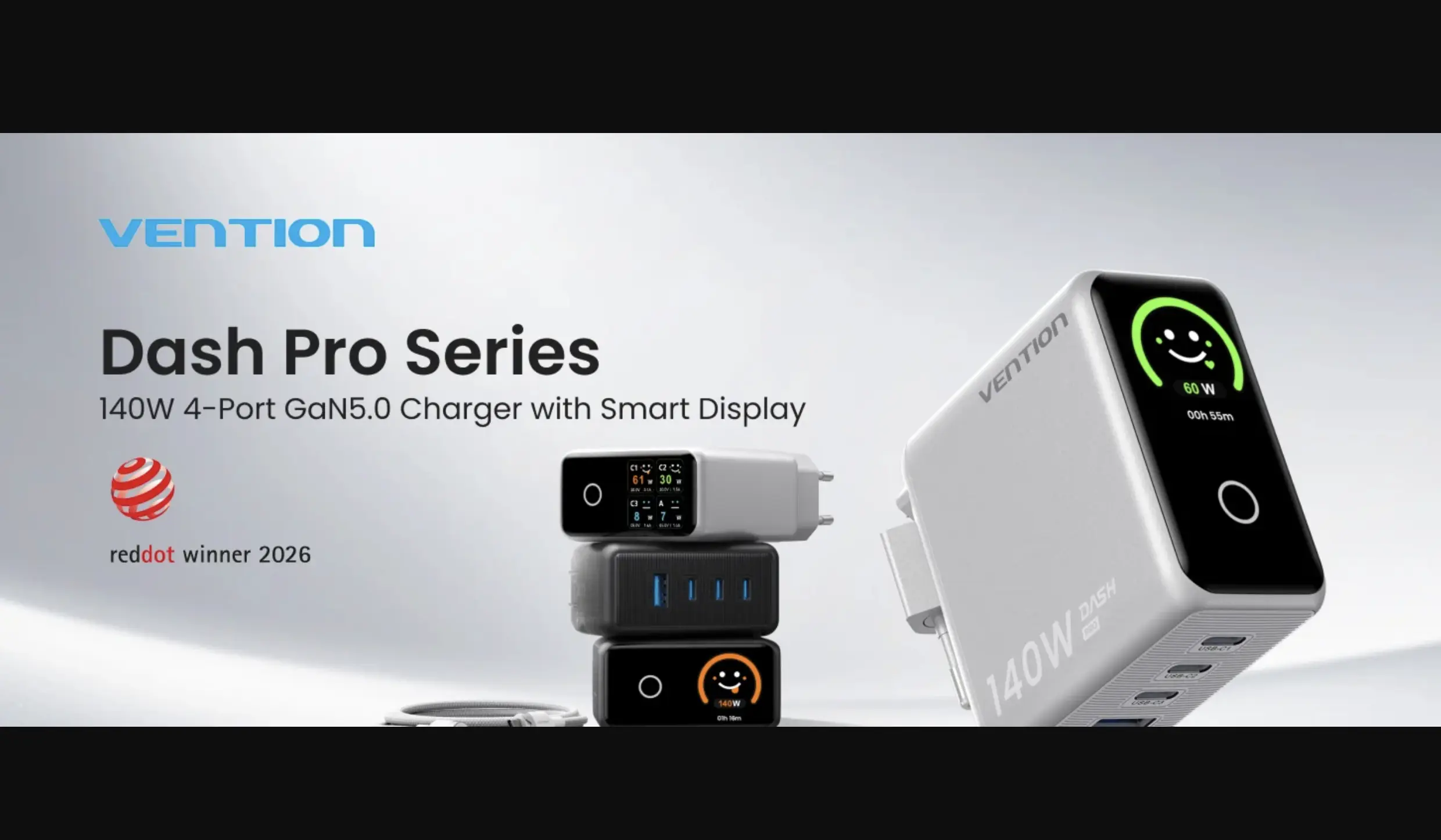 Vention Dash Pro: Ο φορτιστής που κάνει γκριμάτσες όταν φορτίζετε αργά